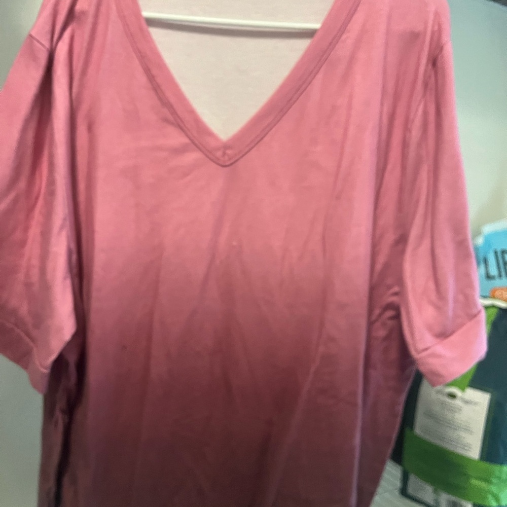 Pink V-Neck Women's Top